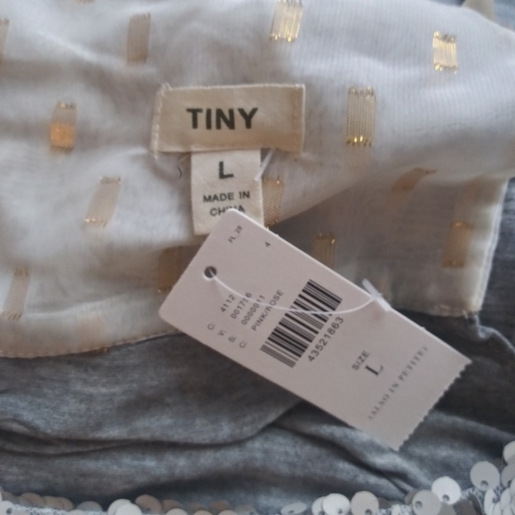 NWT TINY Anthropology Sequin Tank Sz L Pink Rose - Picture 7 of 8